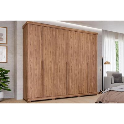 Guarda Roupa 6 Portas e 6 Gavetas c/ Pés Guarapari Cinamomo - Panan