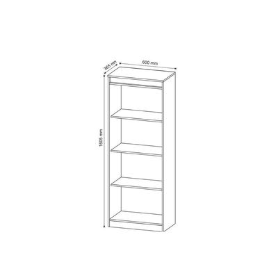 Estante Livreiro Solteiro ME4150 c/ 3 Prateleiras Amêndoa - Tecno Mobili