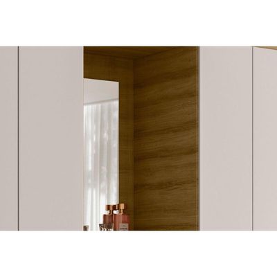 Guarda Roupa 4 Portas e 3 Gavetas c/ 1 Espelho Clapton Lamina Mel/Cacao - Caemmun