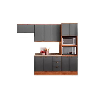Cozinha Modulada Carraro Bella 4 Peças (2Armários+1Balcão+1Paneleiro) C4P57 Branco-Carraro