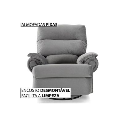 Poltrona Reclinável c/ Massagem p/ Sala MH 1217 Two Way Suede Bege - Herval