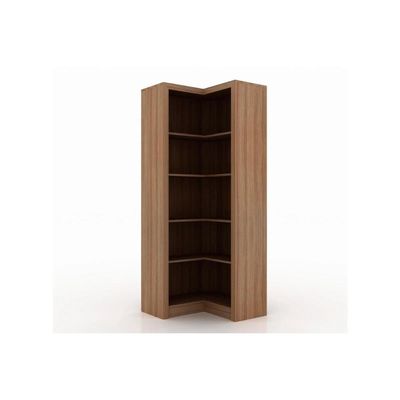 Estante Livreiro Solteiro ME4132 de Canto c/ 4 Prateleiras Amêndoa - Tecno Mobili