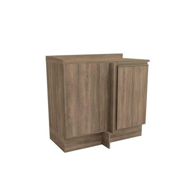 Balcão Cozinha p/ Cooktop c/ Tampo Maxxi G748 Canto Reto c/ 1 Porta 80cm Nogal/Nogal - Kappesberg