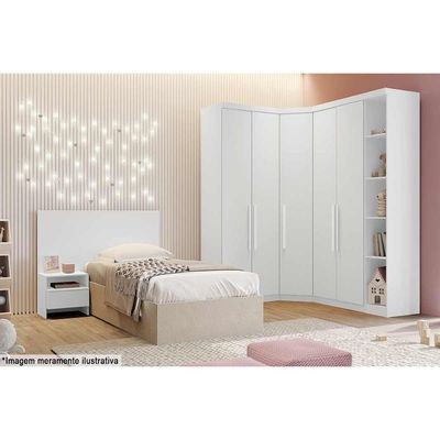 Módulo de Quarto Rizon Guarda Roupa c/ 2 Portas e 3 Gavetas /Linea Neve - Novo Horizonte