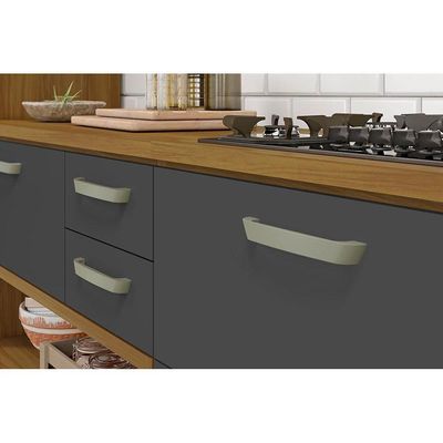 Cozinha Modulada Nesher Princesa 4 Peças (1Aéreo+2Balcões+1Paneleiro) C6P59 Freijo/Off White-Nesher