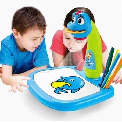 Projetor Para Desenho Infantil Aprendizagem Galinha Azul