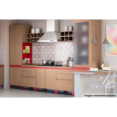 Módulo Cozinha Kappesberg Maxxi Tampo p/ Balcão Cooktop E608 80cm Nogueira-Kappesberg