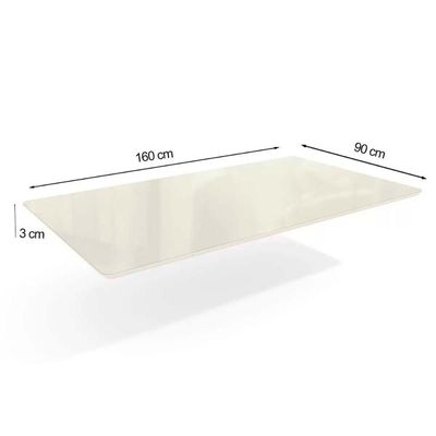 Mesa p/ Cozinha Elba Tampo Madeirado c/ Vidro 160cm Niquel/Preto - Kappesberg
