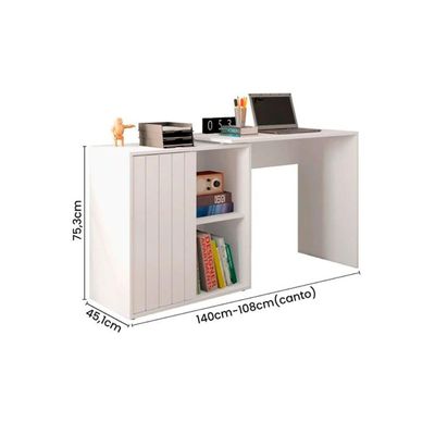 Mesa Computador Tech c/ 1 Porta de Correr Lamina Mel/Cacao - Caemmun