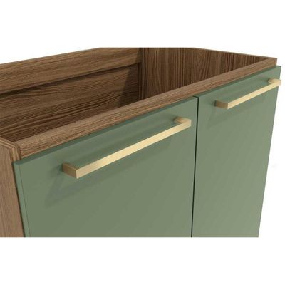 Balcão Cozinha p/ Cooktop c/ Tampo Botanic M623 c/ 2 Portas 80cm Nogueira/Fendi/Cinzel - Kappesberg