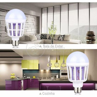 Lâmpada Luz Led Branco 15w Atrai Choque Mosquito