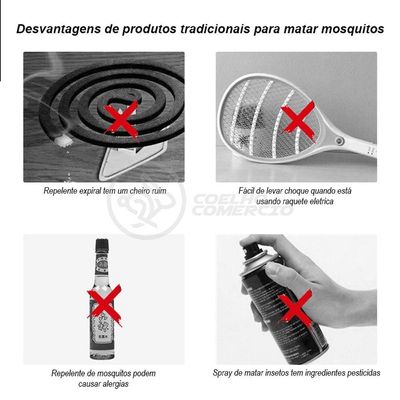Lâmpada Luz Led Branco 15w Atrai Choque Mosquito