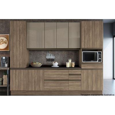 Balcão Cozinha p/ Cooktop c/ Tampo Maxxi G742 c/ 1 Porta 60cm Nogal/Nogal - Kappesberg
