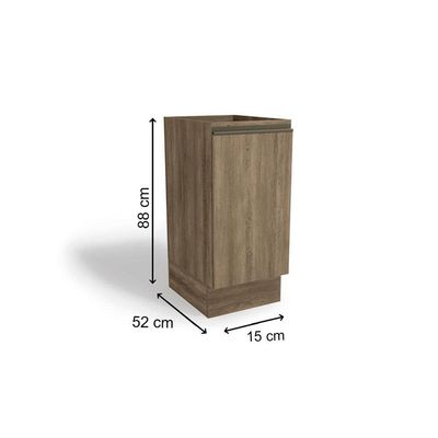 Cozinha Modulada Kappesberg Maxxi Nicho G741 c/ Tampo 40cm Nogal/Preto Brilho-Kappesberg