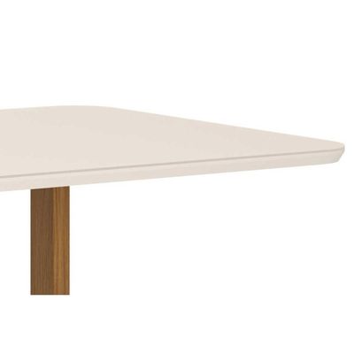 Mesa p/ Cozinha Natalí SC71 c/ Tampo Madeirado c/ Vidro Curvo 160x90cm Nature - Henn