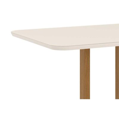 Mesa p/ Cozinha Natalí SC71 c/ Tampo Madeirado c/ Vidro Curvo 160x90cm Nature - Henn