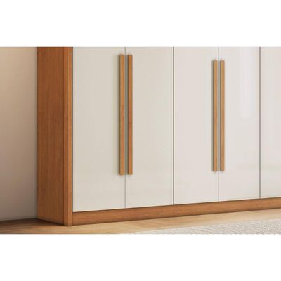 Guarda Roupa 6 Portas e 6 Gavetas Santiago Cinamomo/Off White - Conquista