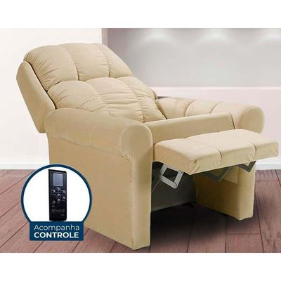 Poltrona Reclinável c/ Massagem p/ Sala MH 1216 Two Way Courano Preto - Herval