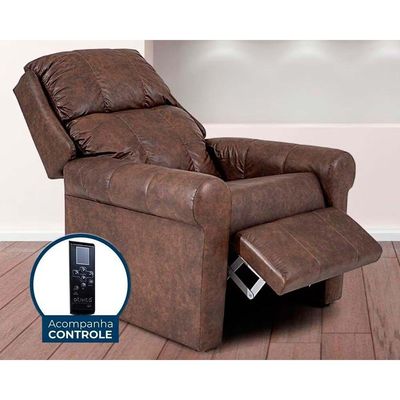Poltrona Reclinável c/ Massagem p/ Sala MH 1216 Two Way Courano Preto - Herval