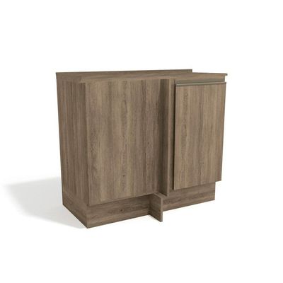 Balcão Cozinha p/ Cooktop c/ Tampo Maxxi G748 Canto Reto c/ 1 Porta 80cm Nogal - Kappesberg