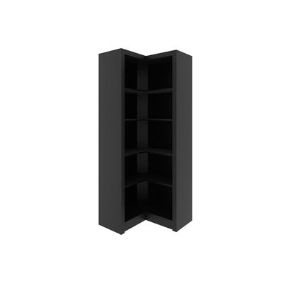 Estante Livreiro Solteiro ME4132 de Canto c/ 4 Prateleiras Preto - Tecno Mobili