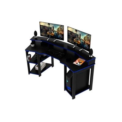 Mesa Computador Gamer ME4167 Preto/Azul - Tecno Mobili