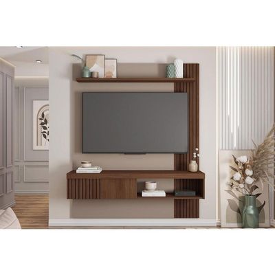 Home p/ TV até 65 Pol Jade Ripada 150x183cm Fendi/Havana - Caemmun