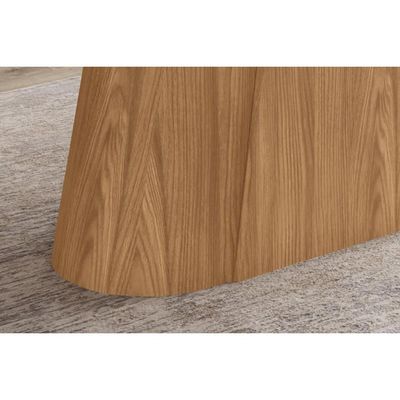 Mesa p/ Cozinha Olivia SC118 c/ Tampo Madeirado c/ Vidro Reto 160x90cm Nature/Off White - Henn