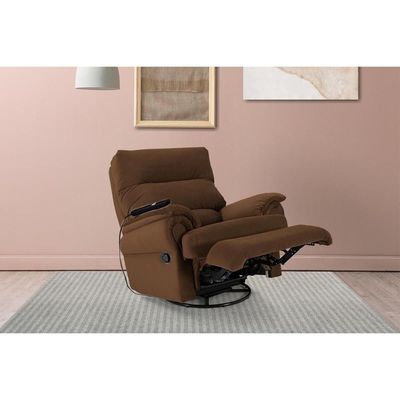 Poltrona Reclinável c/ Massagem p/ Sala MH 1217 Two Way Suede Marrom - Herval