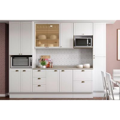 Cozinha Modulada Carraro Bella 6 Peças (2Aéreos+2Balcões+2Paneleiros) C6P55 Branco-Carraro