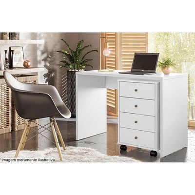 Mesa de Cabeceira Solteiro Presence c/ 4 Gavetas Amêndola Touch - Demóbile