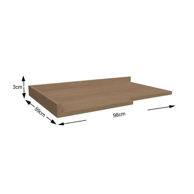 Módulo Cozinha Kappesberg Nox Tampo p/ Balcão Canto Reto E611 98cm Canela-Kappesberg