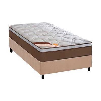 Cama Box Solteiro: Colchão Molas Pocket Ensacadas Castor Revolution + Base CRC Suede Clean (88x188)