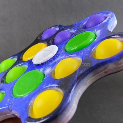 Hand Spinner Pop It Led Luminoso Anti Stress Azul