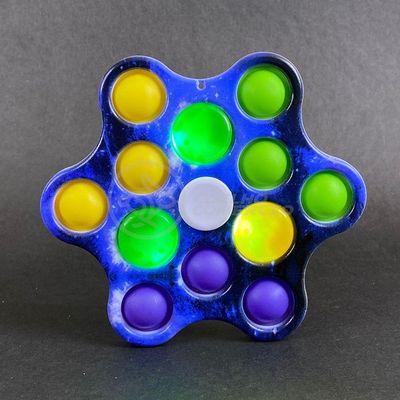 Hand Spinner Pop It Led Luminoso Anti Stress Azul
