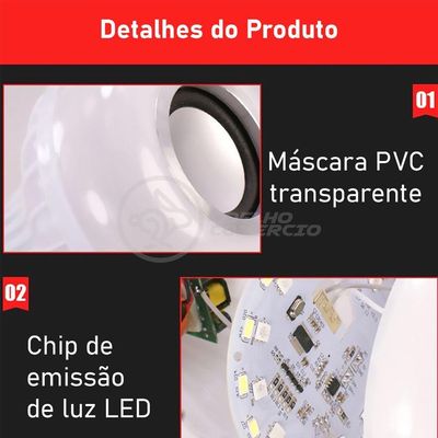 Lâmpada Led 12W E27 Rgb Colorida Com Caixa De Som Bluetooth