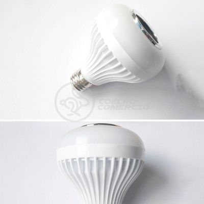 Lâmpada Led 12W E27 Rgb Colorida Com Caixa De Som Bluetooth