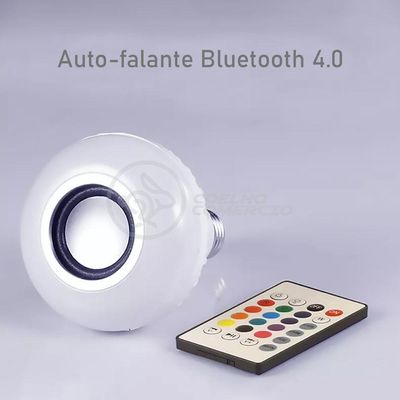 Lâmpada Led 12W E27 Rgb Colorida Com Caixa De Som Bluetooth