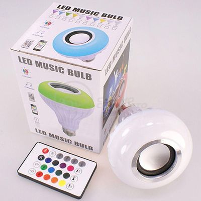 Lâmpada Led 12W E27 Rgb Colorida Com Caixa De Som Bluetooth