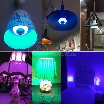 Lâmpada Led 12W E27 Rgb Colorida Com Caixa De Som Bluetooth
