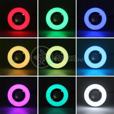 Lâmpada Led 12W E27 Rgb Colorida Com Caixa De Som Bluetooth