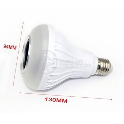 Lâmpada Led 12W E27 Rgb Colorida Com Caixa De Som Bluetooth