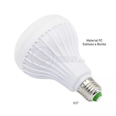 Lâmpada Led 12W E27 Rgb Colorida Com Caixa De Som Bluetooth