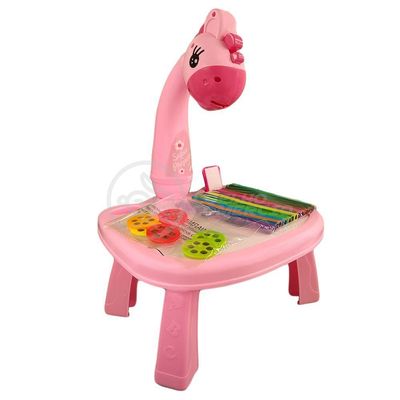Projetor Para Desenho Infantil Aprendizagem Girafa Rosa