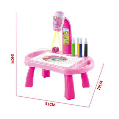 Projetor Para Desenho Infantil Aprendizagem Robo Rosa
