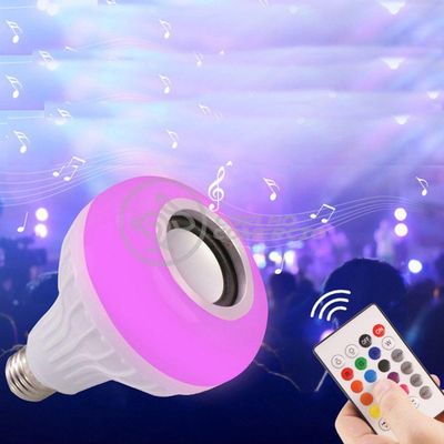 Lâmpada Led 12W E27 Rgb Colorida Com Caixa De Som Bluetooth