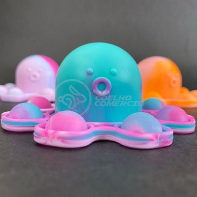 Chaveiro Polvo Reversível Pop It Anti Stress Apertar Tiktok