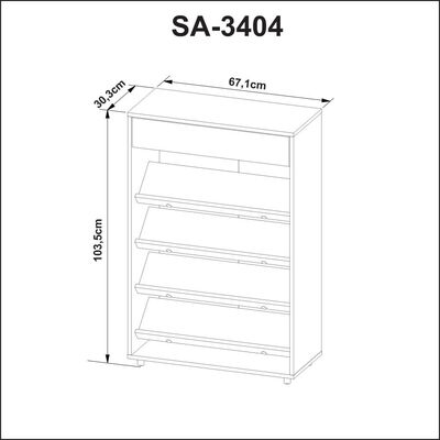 Sapateira Branca Gaveteiro 30x67x103,5cm Prateleiras Tecnomobili SA3404 Vertical