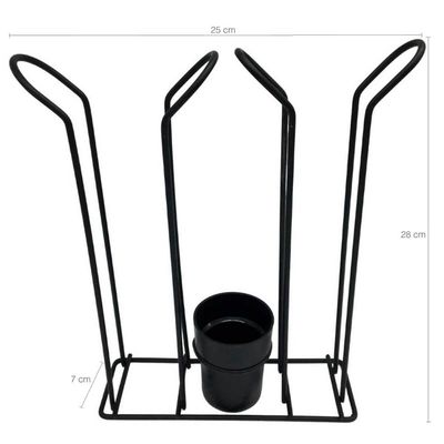 Suporte Porta Copo Descartável 50 80ml e 180 200ml Organizador de Copos e Colheres Café Preto Fosco