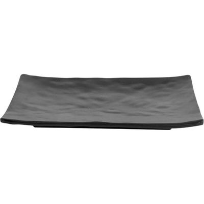 Prato para Sushi Sashimi Retangular 20x14cm Preto Melamina Profissional Gourmet Mix Travessa para Se
